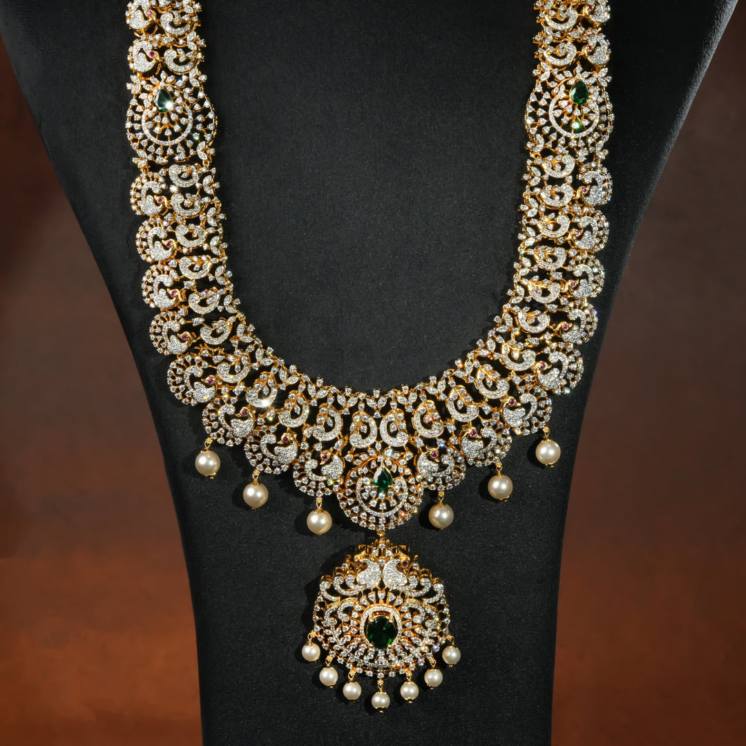 CZ Silver Emerald Necklace