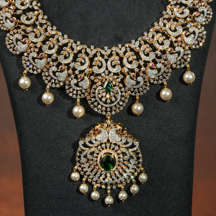 CZ Silver Emerald Necklace