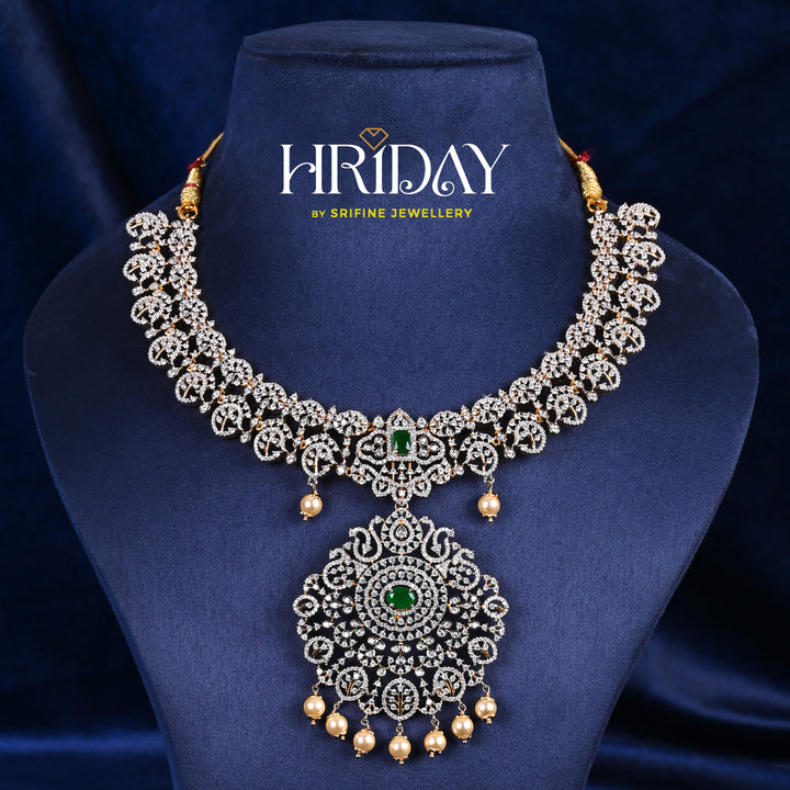 CZ Silver Emerald Necklace