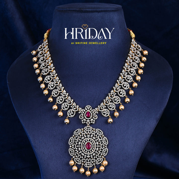 CZ Silver Ruby Necklace