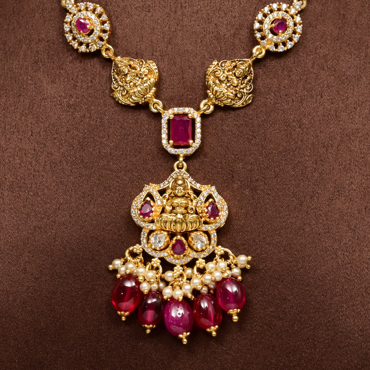 Silver Temple Nakshi Necklace