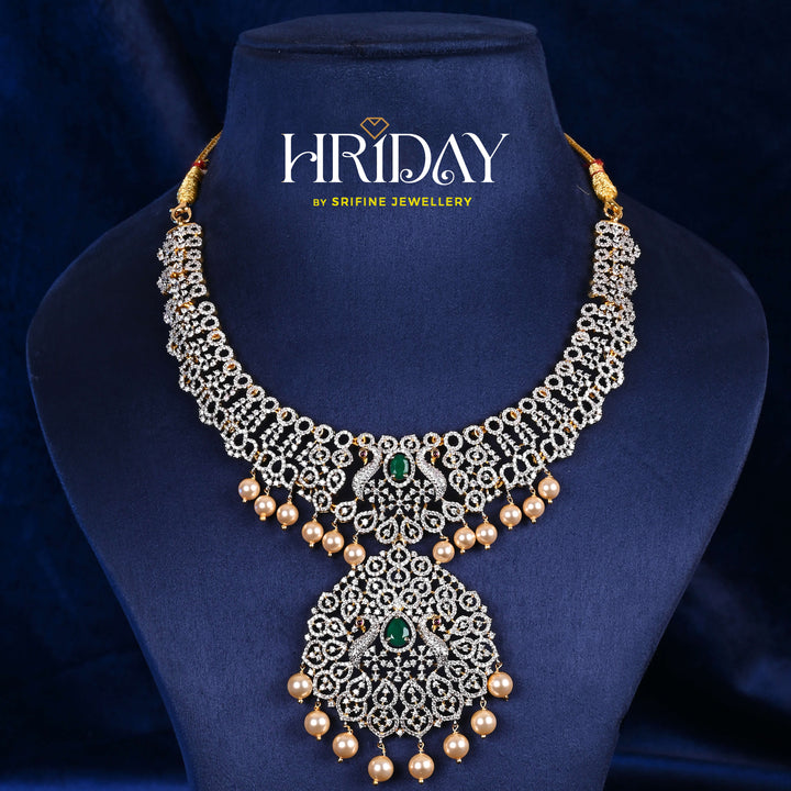 CZ Silver Emerald Necklace