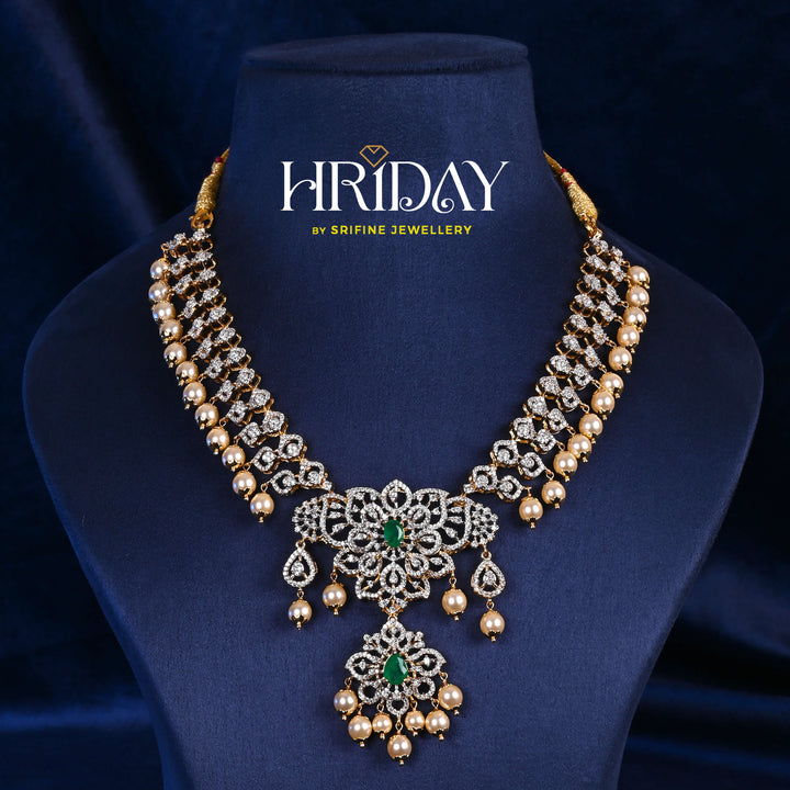 CZ Silver Emerald Necklace