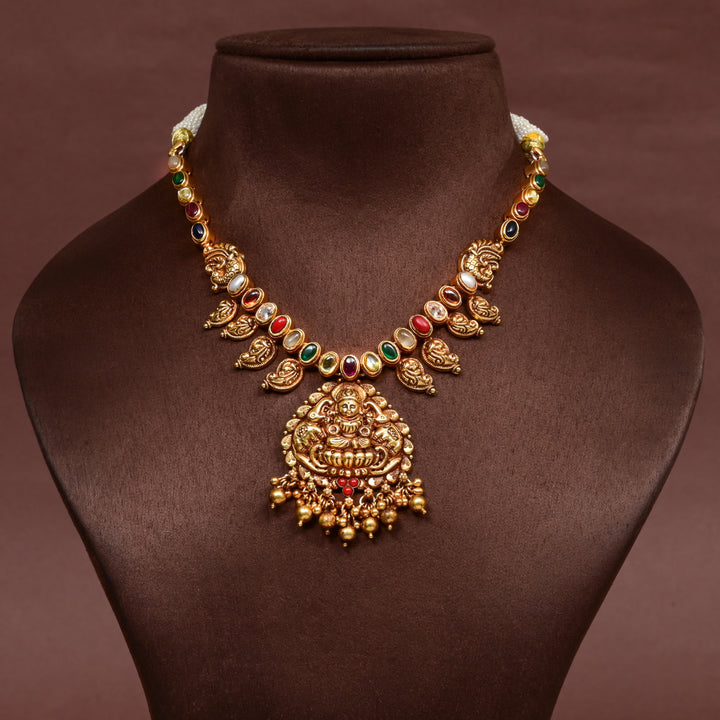 Silver Temple Nakshi Necklace