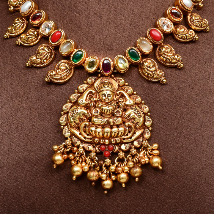 Silver Temple Nakshi Necklace