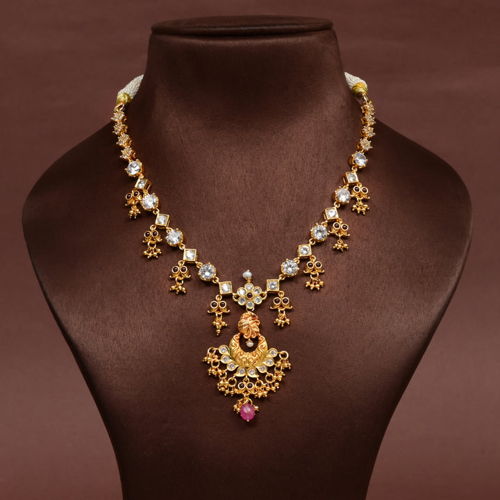 Silver Temple Nakshi Necklace