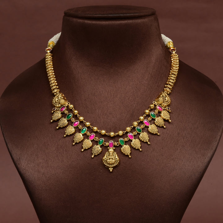 Silver Temple Nakshi Necklace