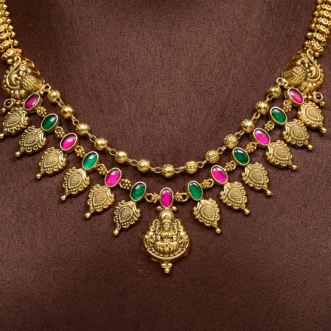 Silver Temple Nakshi Necklace