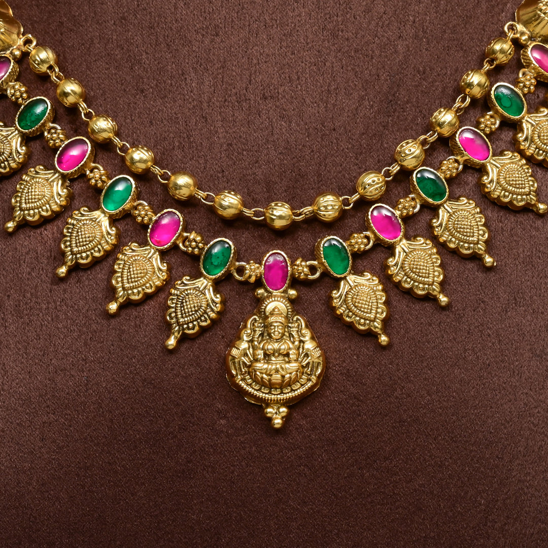 Silver Temple Nakshi Necklace