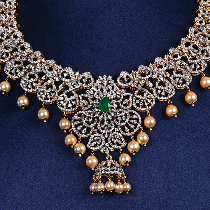 CZ Silver Emerald Necklace
