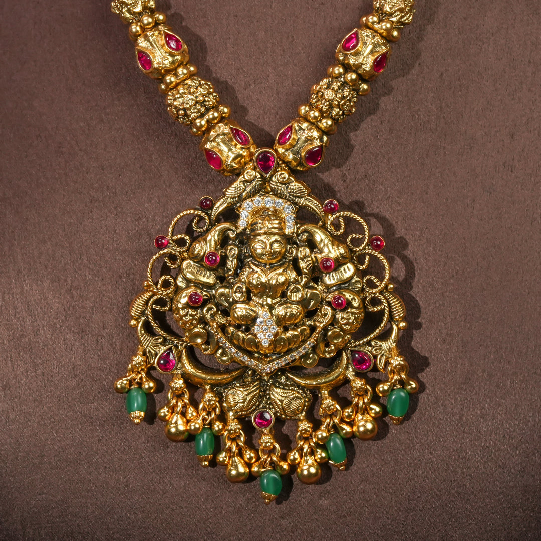Silver Temple Nakshi Necklace
