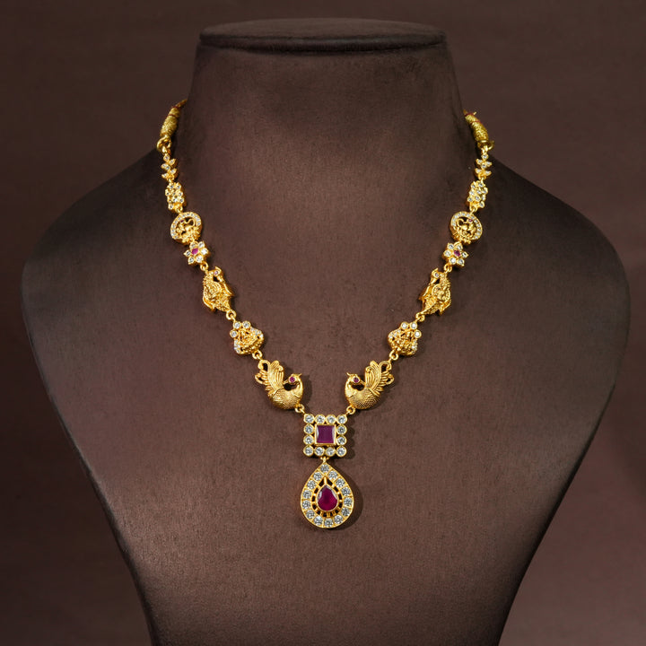 Silver Temple Nakshi Necklace