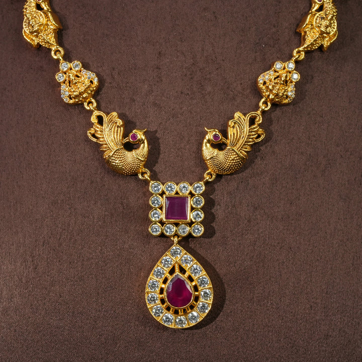 Silver Temple Nakshi Necklace
