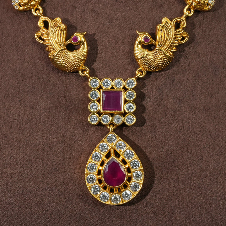 Silver Temple Nakshi Necklace