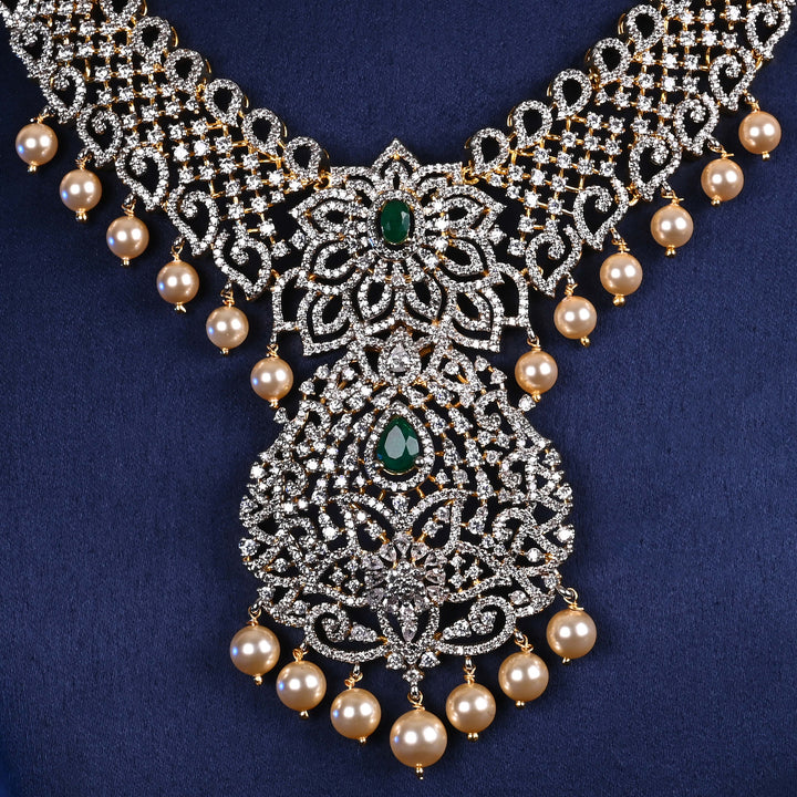 CZ Silver Emerald Necklace