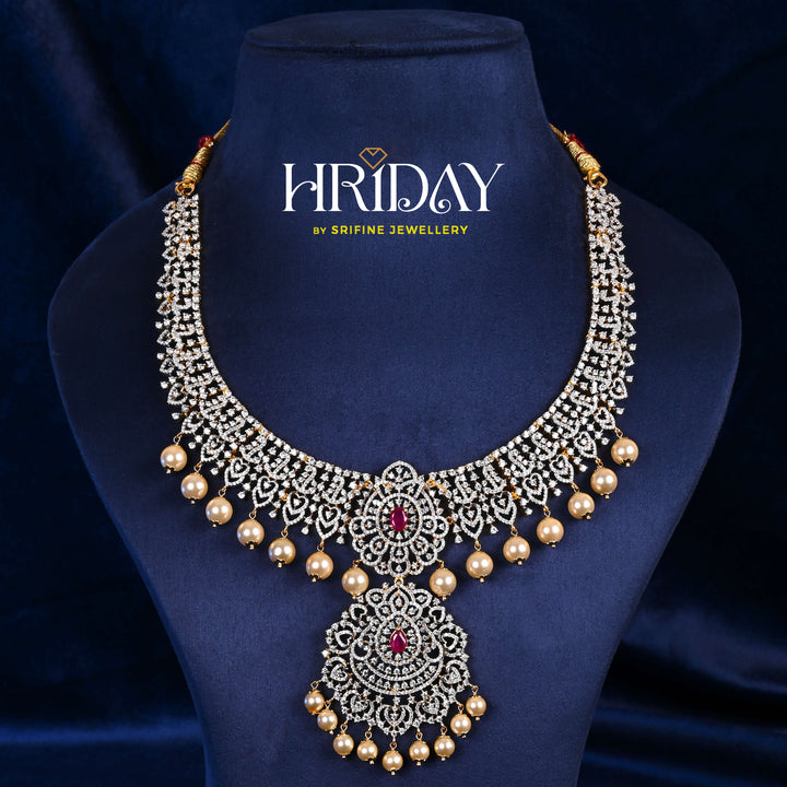 CZ Silver Ruby Necklace