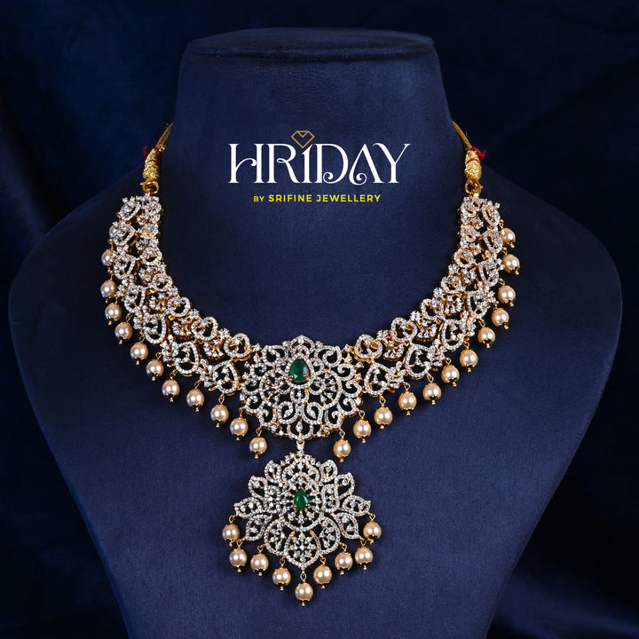 CZ Silver Emerald Necklace