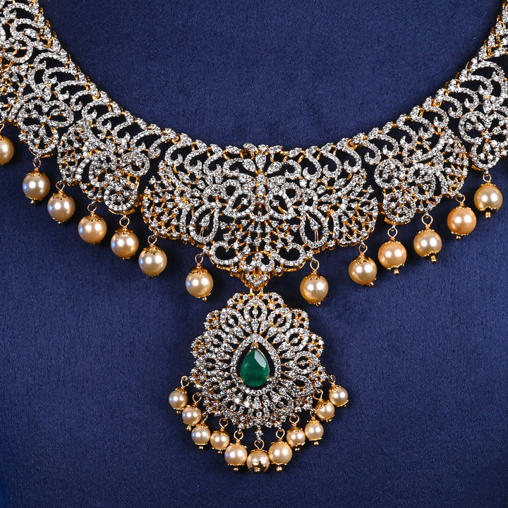 CZ Silver Emerald Necklace