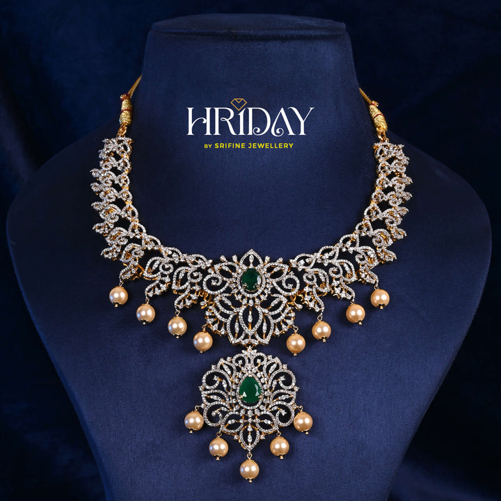 CZ Silver Emerald Necklace