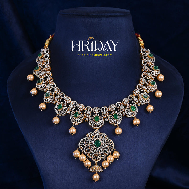 CZ Silver Emerald Necklace