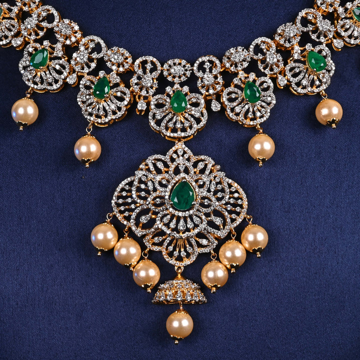 CZ Silver Emerald Necklace