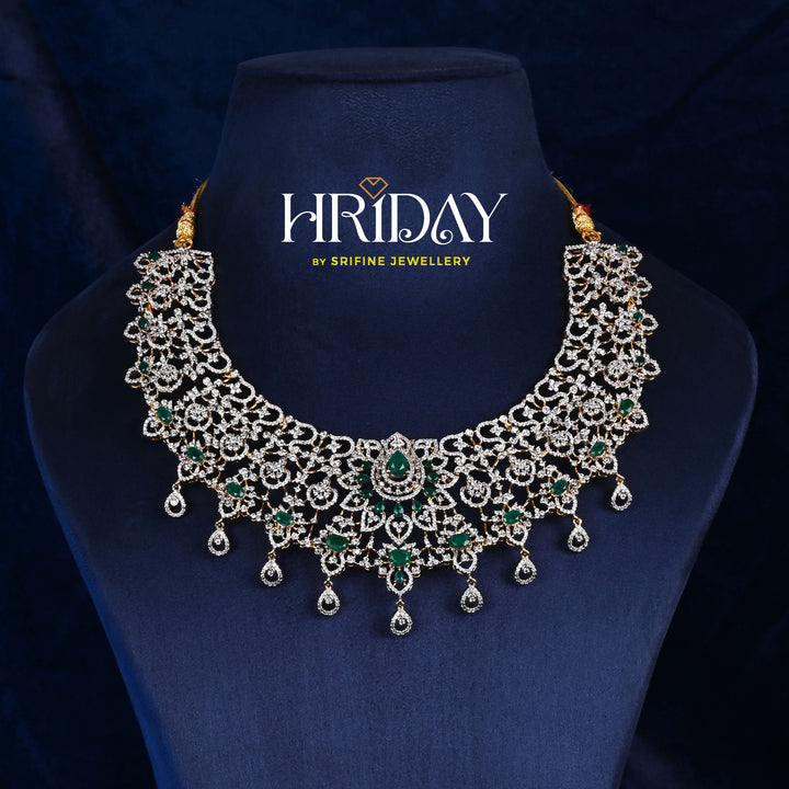 CZ Silver emerald Necklace