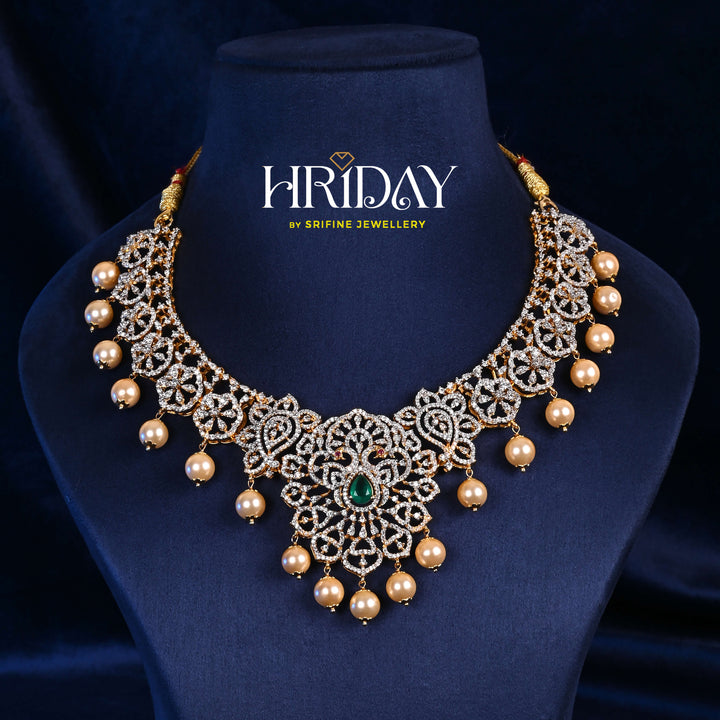 CZ Silver Emerald Necklace