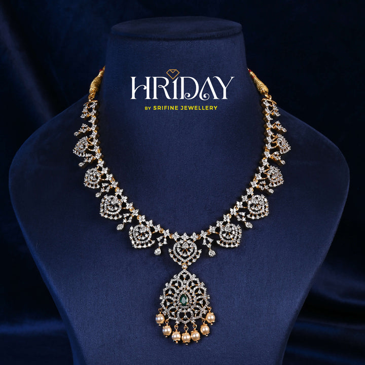 CZ Silver Emerald Necklace