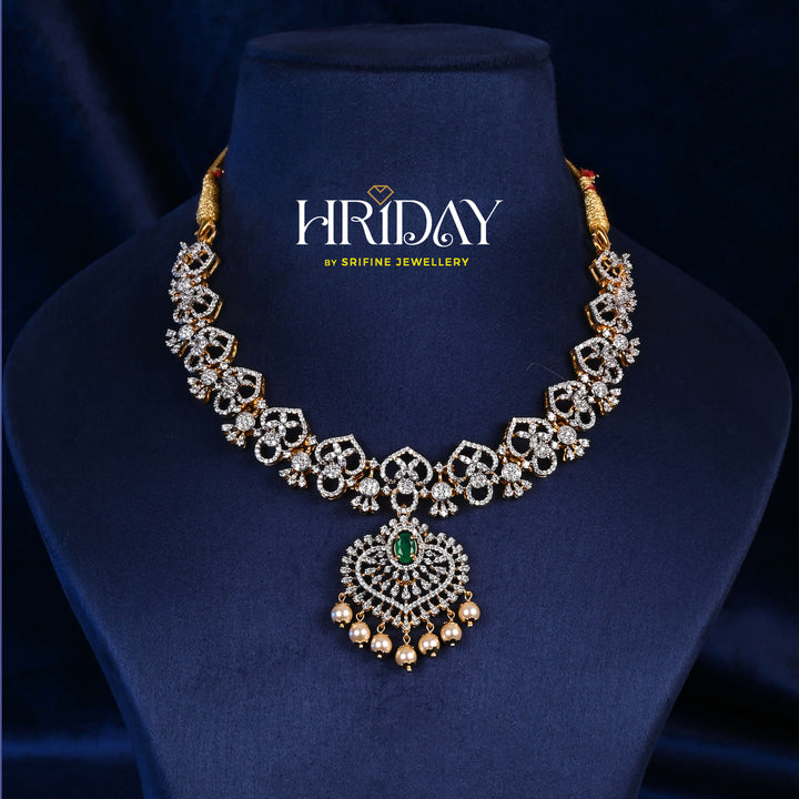 CZ Silver Emerald Necklace