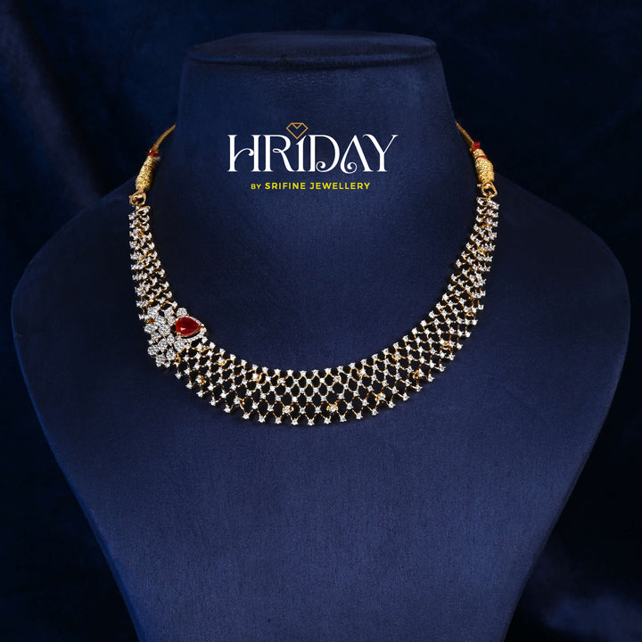 CZ Silver Ruby Necklace