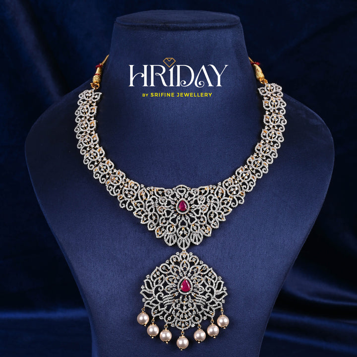 CZ Silver Ruby Necklace