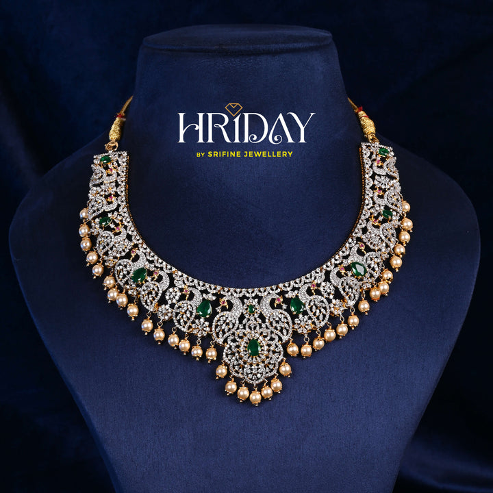 CZ Silver Emerald Necklace