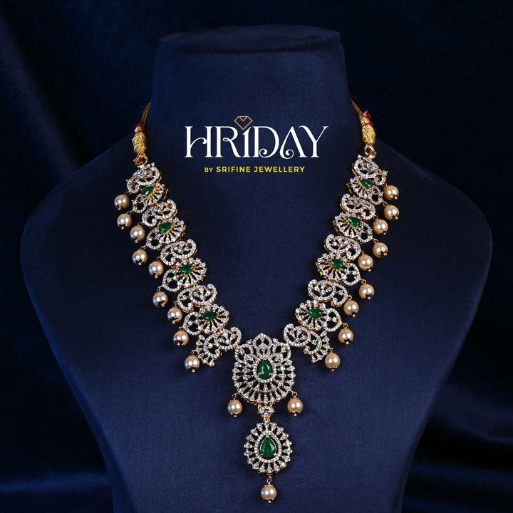 CZ Silver Emerald Necklace