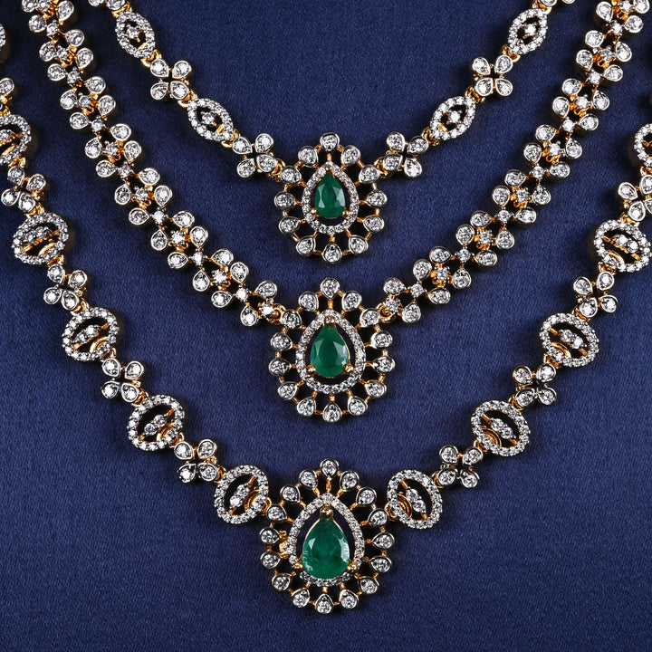 CZ Silver Emerald Necklace