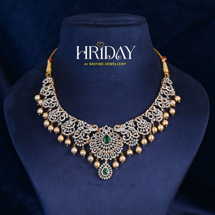 CZ Silver Emerald Necklace