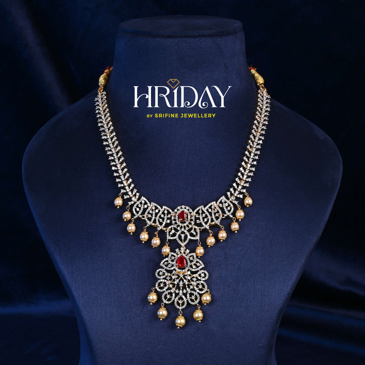 CZ Silver Ruby Necklace