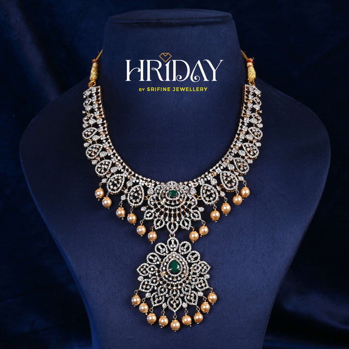 CZ Silver Emerald Necklace