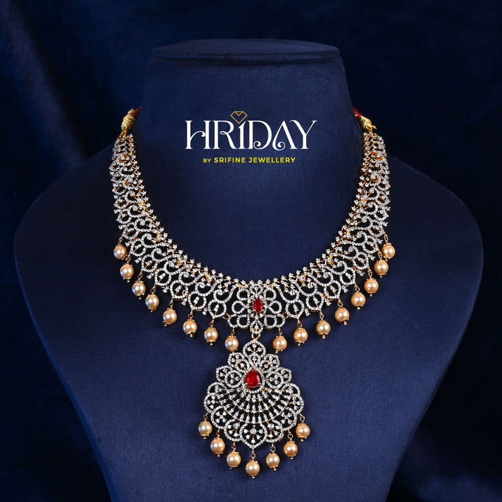 CZ Silver Ruby Necklace