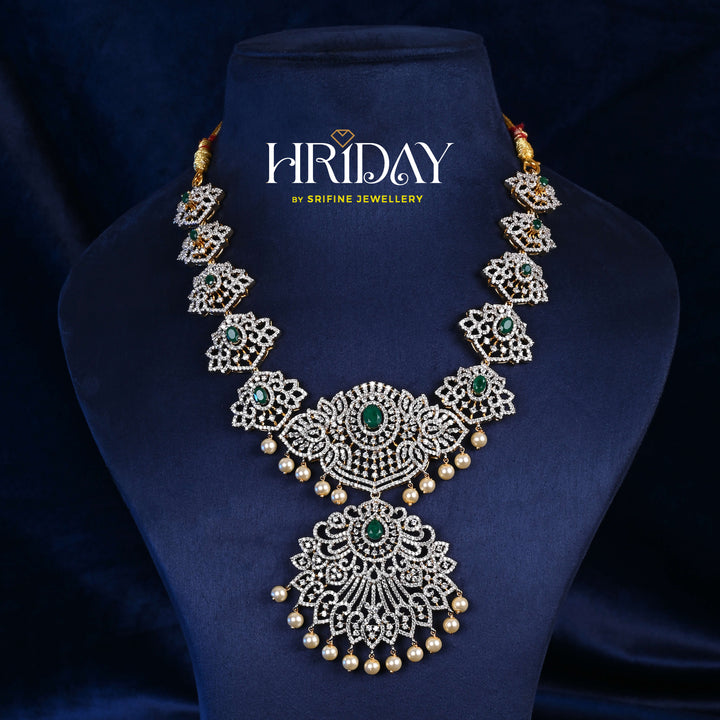 CZ Silver Emerald Necklace