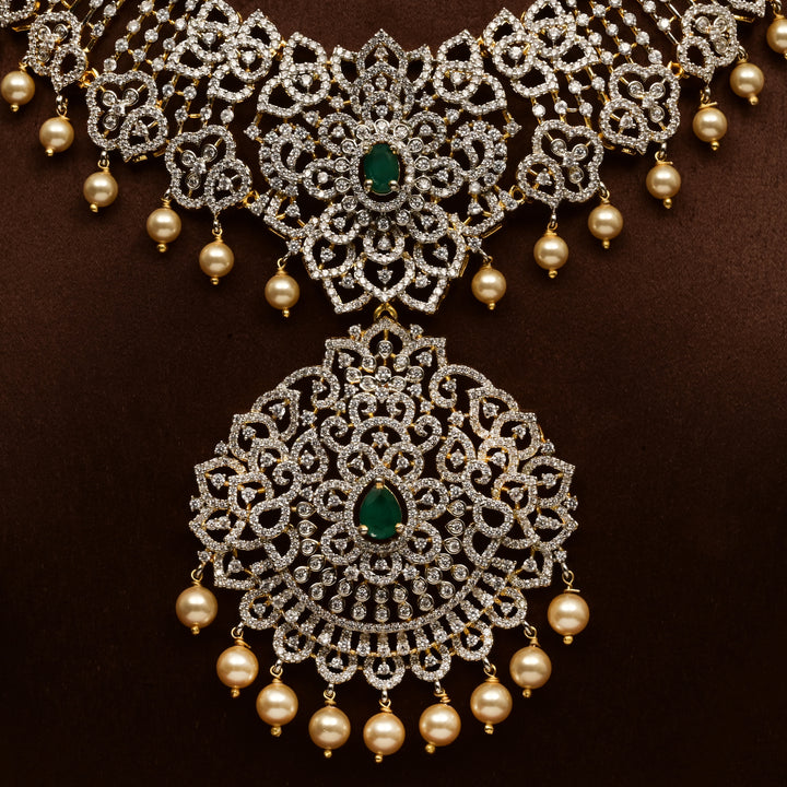 CZ Silver Emerald Necklace