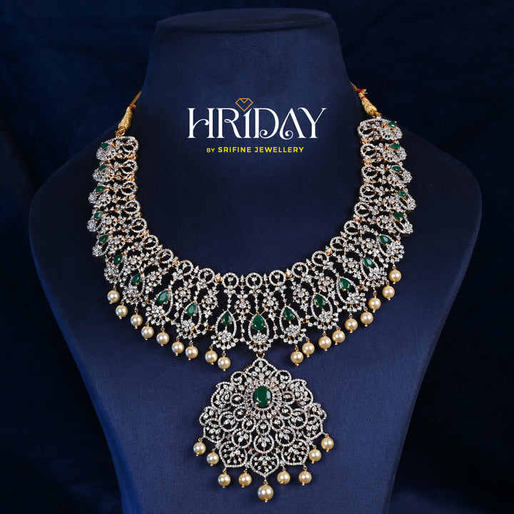 CZ Silver Emerald Necklace