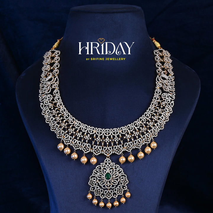 CZ Silver Emerald Necklace