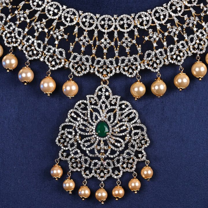 CZ Silver Emerald Necklace