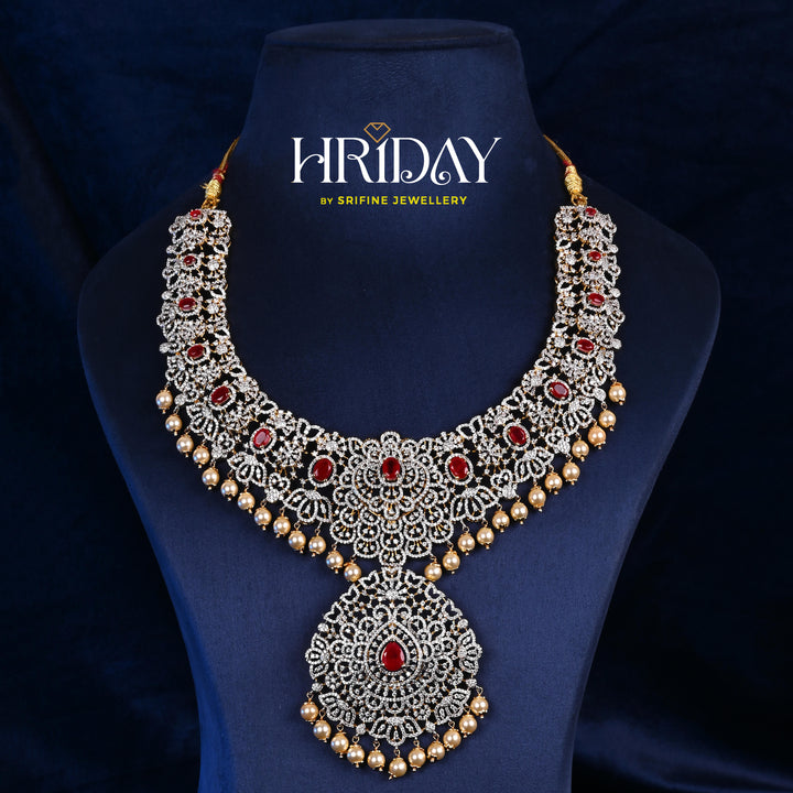 CZ Silver Ruby Necklace