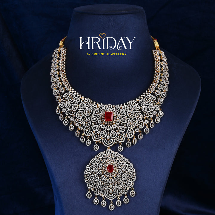 CZ Silver Ruby Necklace