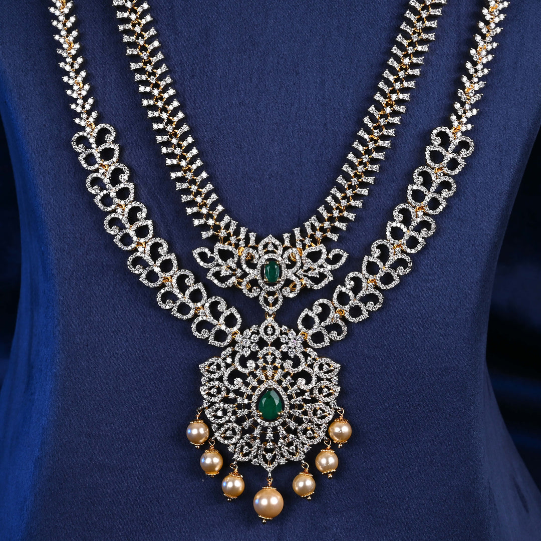 CZ Silver Emerald Necklace
