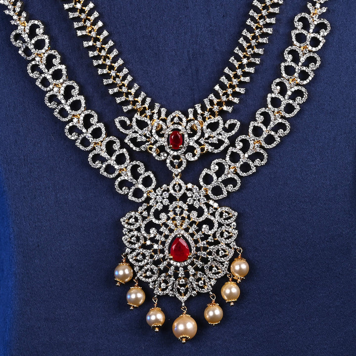 CZ Silver Ruby Necklace