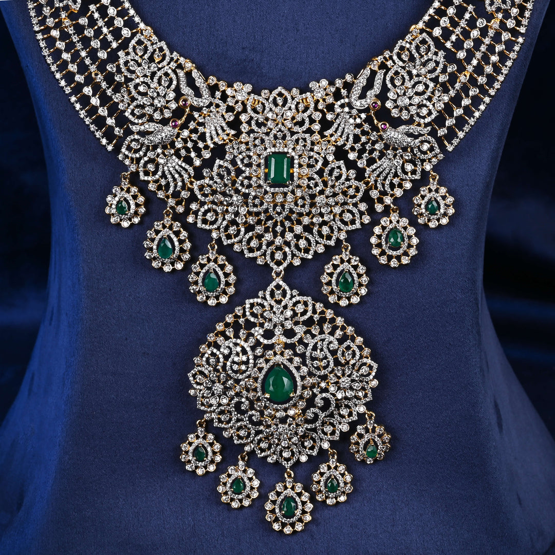 CZ Silver Emerald Necklace