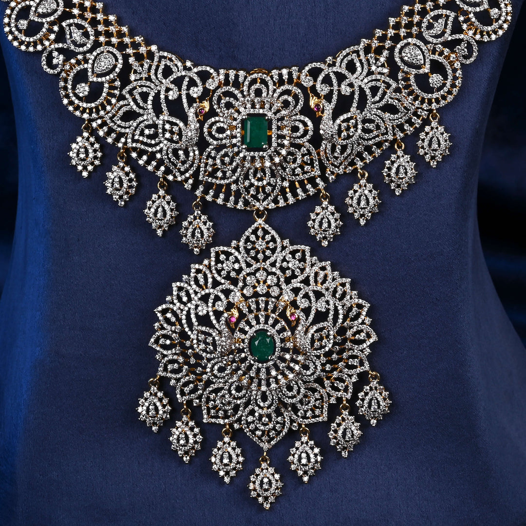 CZ Silver Emerald Necklace