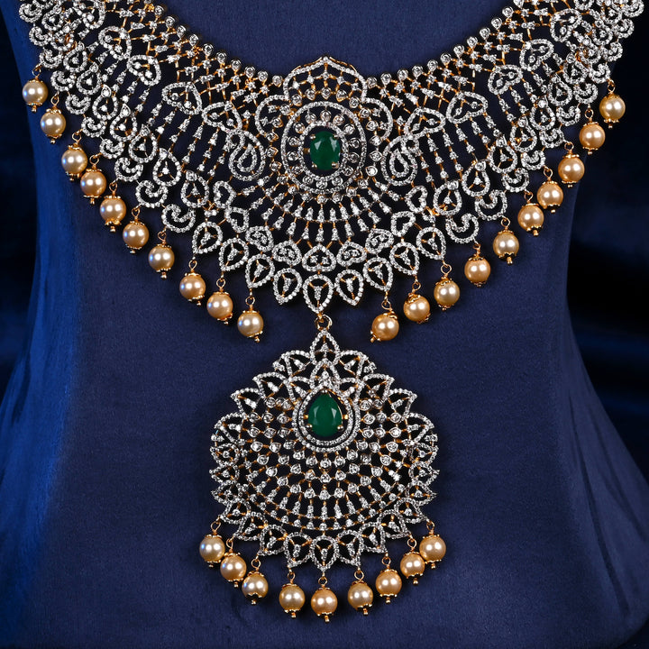 CZ Silver Emerald Necklace